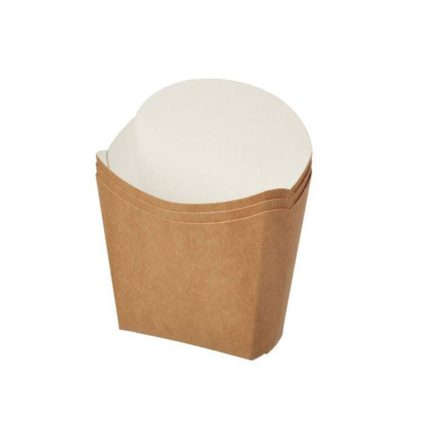 Контейнер бумажный для картофеля Фри, 120 гр, крафт (50 шт/уп)