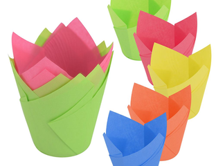 Бумажная форма для выпечки DoEco Тюльпан d=50 мм, h=80 мм, микс цветов