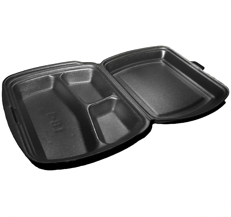 Контейнер для горячих блюд LBE 3 секции черный (100шт/уп)