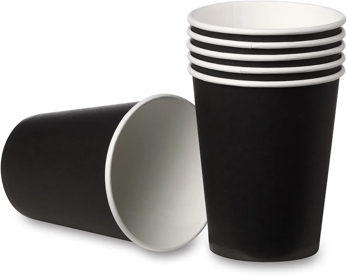 Стакан бумажный 250 мл, чёрный (50шт/уп)