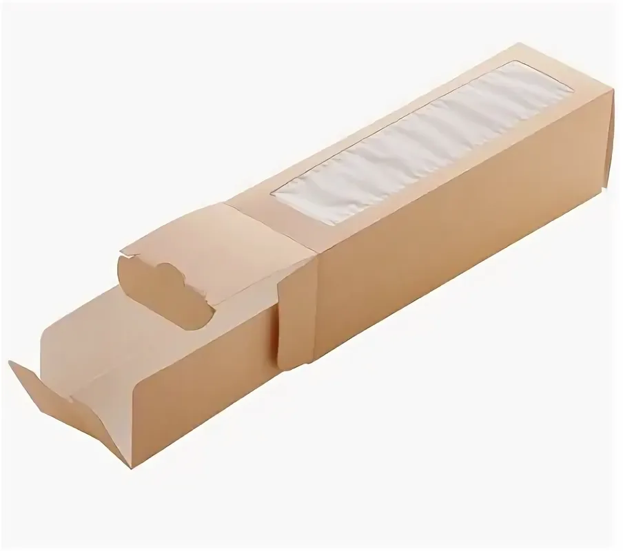 Контейнер бумажный для десертов DoEco MB, 180х55х55 мм, крафт Макарони, 6 шт (50 шт/уп)