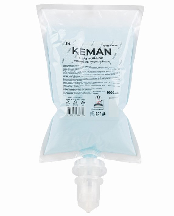 Мыло-пена 1л Keman S4 нейтральное, в картридже
