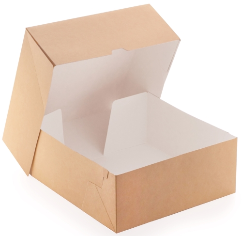 Коробка для десертов DoEco Eco Cake 6000, 255х255х105 мм, крафт