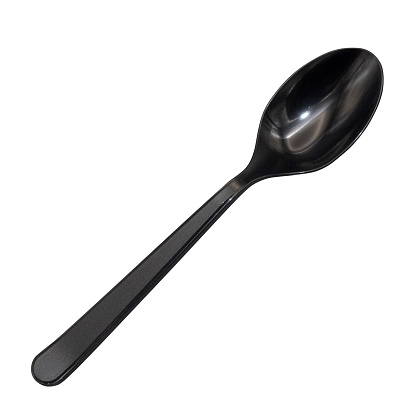 Ложка чёрная стеклоподобная в индивидуальной упаковке, 1 шт (300 шт/пак) 2