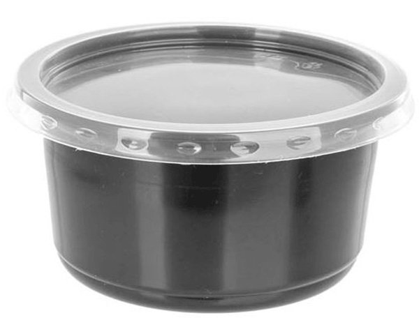 Контейнер круглый Д-полимер 350мл черный+крышка 50шт/уп (10уп/пак)